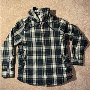 LLBean Flannel hoodie zip up